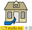 een pijl het huis in